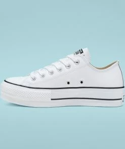 Women's Converse Leather Platform Chuck Taylor All Star Low Shoes White WHITE -converse outlet shop 561680C C 107X1 bde9117e ae35 4db5 97a6 18c56676b2fb