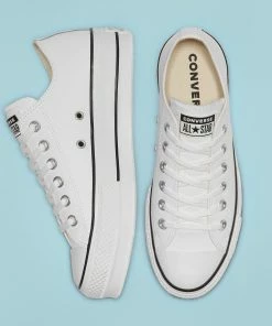 Women's Converse Leather Platform Chuck Taylor All Star Low Shoes White WHITE -converse outlet shop 561680C E 107X1 f5995d7c 9954 4c9e 9a7e 1acc6b38879b