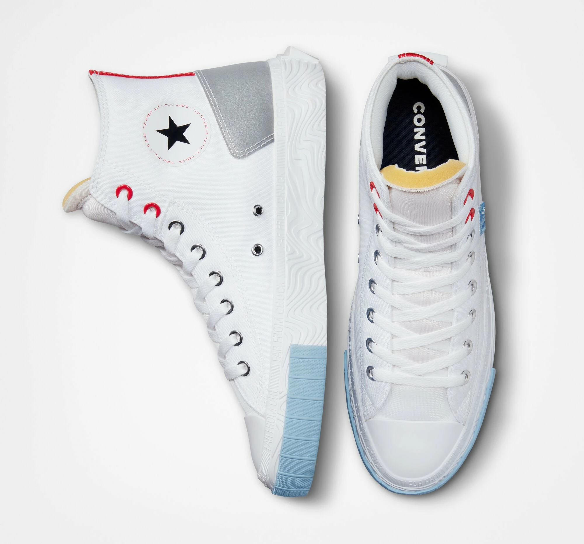 Unisex Converse Chuck Taylor Alt Star Reflective Shine Shoes White WHITE 4 Unisex Converse Chuck Taylor Alt Star Reflective Shine Shoes White WHITE - Image 4