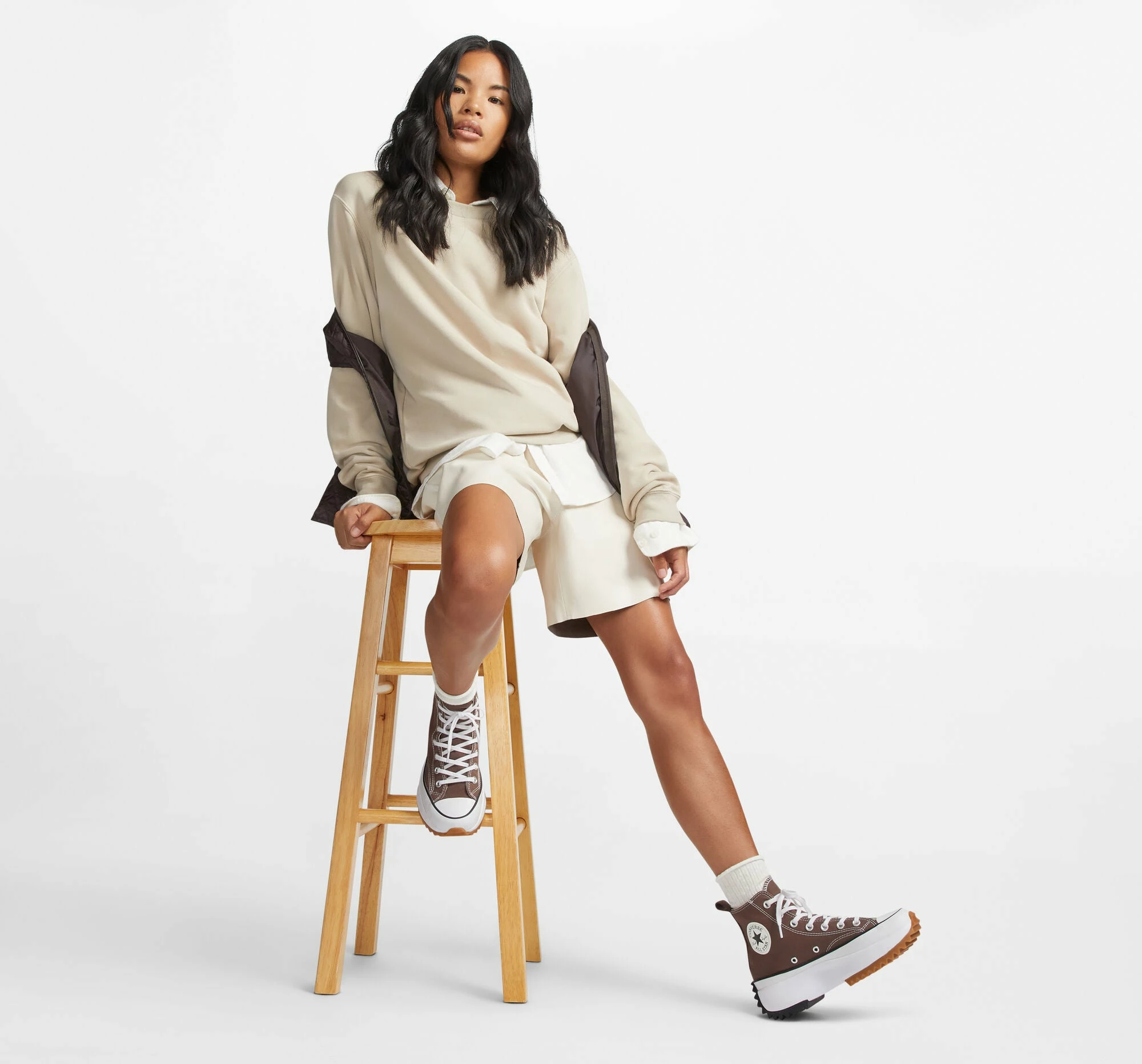 Unisex Converse Run Star Hike Platform Shoes Squirrel Friend BROWN 9 Unisex Converse Run Star Hike Platform Shoes Squirrel Friend BROWN - Image 9