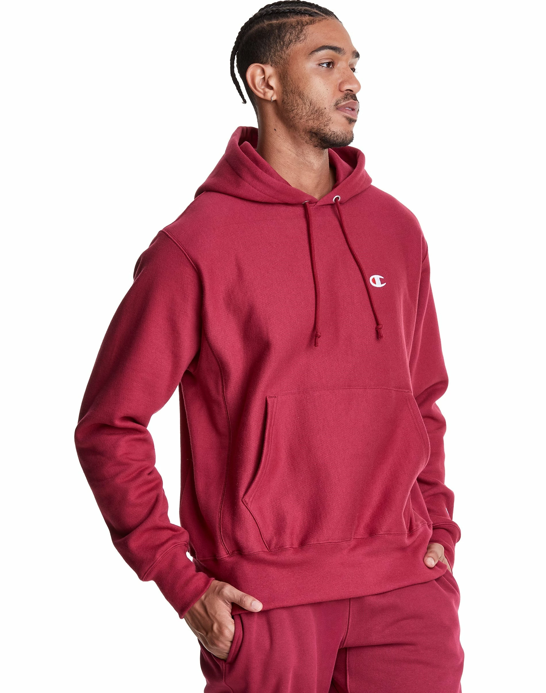 Men's Champion Life Reverse Weave Hoodie Cranberry Tart RED 3 Men's Champion Life Reverse Weave Hoodie Cranberry Tart RED - Image 3