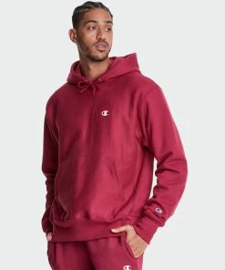 Men's Champion Life Reverse Weave Hoodie Cranberry Tart RED