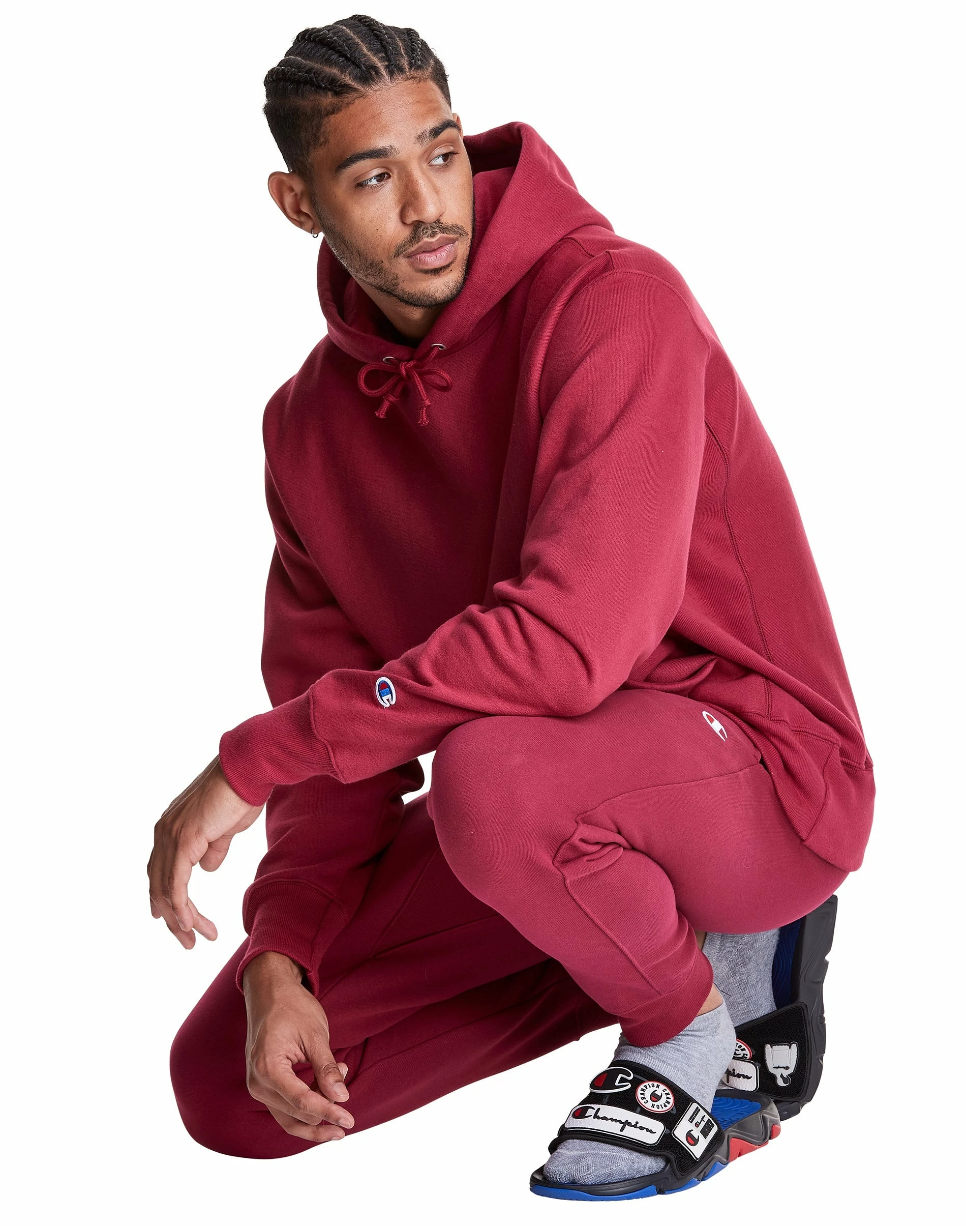 Men's Champion Life Reverse Weave Hoodie Cranberry Tart RED 5 Men's Champion Life Reverse Weave Hoodie Cranberry Tart RED - Image 5