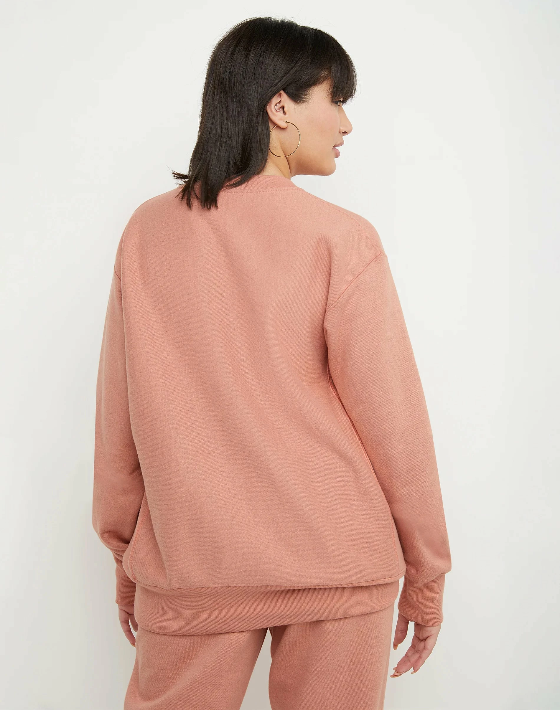 Women's Champion Reverse Weave Boyfriend Crew Timeless Coral ORANGE 2 Women's Champion Reverse Weave Boyfriend Crew Timeless Coral ORANGE - Image 2
