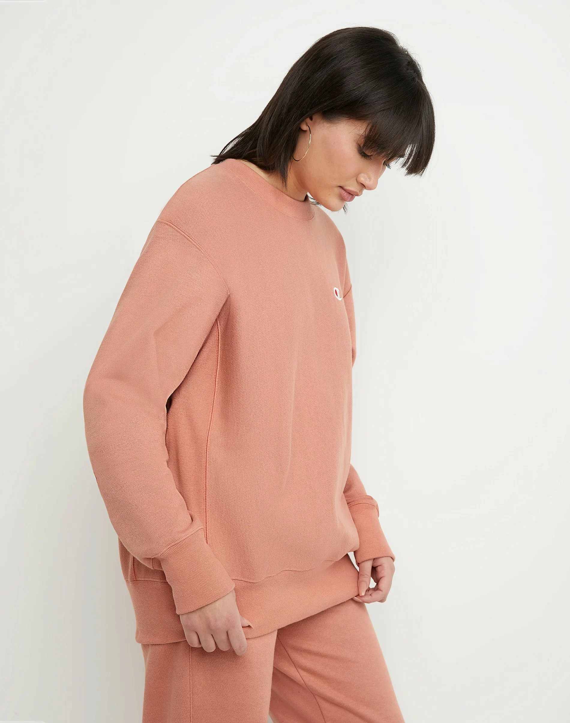 Women's Champion Reverse Weave Boyfriend Crew Timeless Coral ORANGE 3 Women's Champion Reverse Weave Boyfriend Crew Timeless Coral ORANGE - Image 3