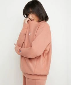 Women's Champion Reverse Weave Boyfriend Crew Timeless Coral ORANGE 9 Women's Champion Reverse Weave Boyfriend Crew Timeless Coral ORANGE -converse outlet shop HNS GF569549302 TimelessCoral Side