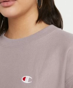 Women's Champion Reverse Weave Boyfriend Crew Vintage Mauve PURPLE -converse outlet shop HNS GF569549302 VintageMauve Detail02