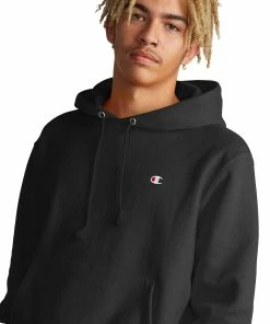 Men's Champion Life Reverse Weave Hoodie Black BLACK -converse outlet shop HNS GF68Y06145 Black Detail01