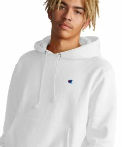 Men's Champion Life Reverse Weave Hoodie White WHITE -converse outlet shop HNS GF68Y06145 White Detail01
