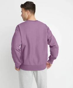 Men's Champion Life Reverse Weave Crew Lavender PURPLE -converse outlet shop HNS GF70Y06145 TintedLavender Back