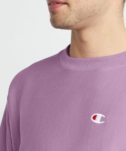 Men's Champion Life Reverse Weave Crew Lavender PURPLE -converse outlet shop HNS GF70Y06145 TintedLavender Detail02