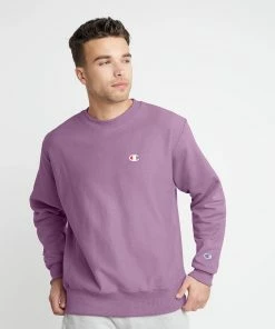 Men's Champion Life Reverse Weave Crew Lavender PURPLE