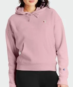 converse outlet shop 8 Women's Champion RW Hoodie C Logo Pink Beige PINK