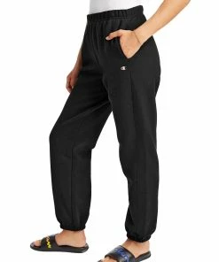 Women's Champion Reverse Weave Oversized Sweatpants Black BLACK -converse outlet shop HNS GF884Y06146 Black Side