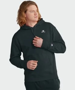 Men's Champion Classic Fleece Hoodie Black BLACK