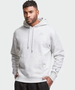 Men's Champion Classic Fleece Hoodie White WHITE