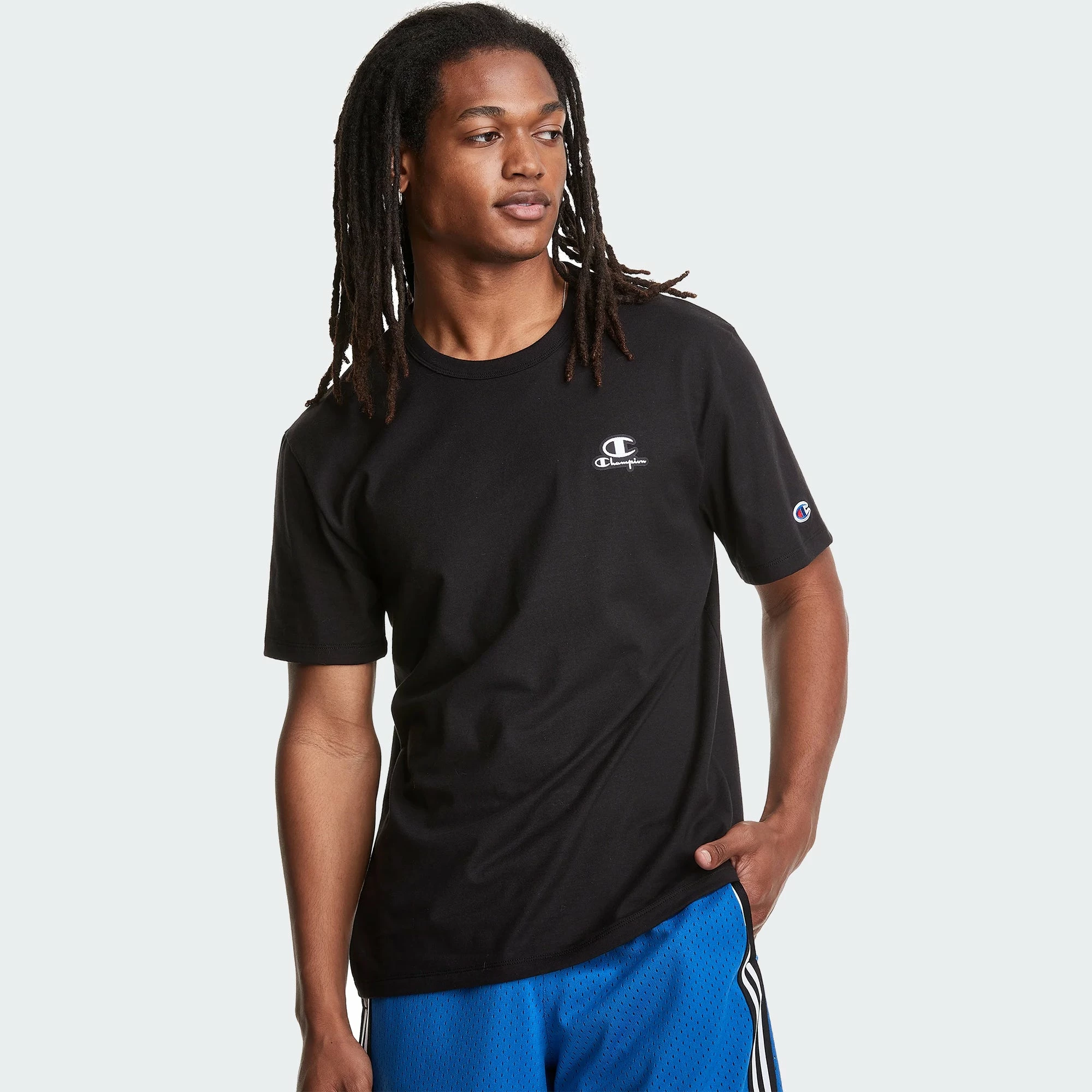 Men's Champion Lightweight Tee Black BLACK 1 Men's Champion Lightweight Tee Black BLACK