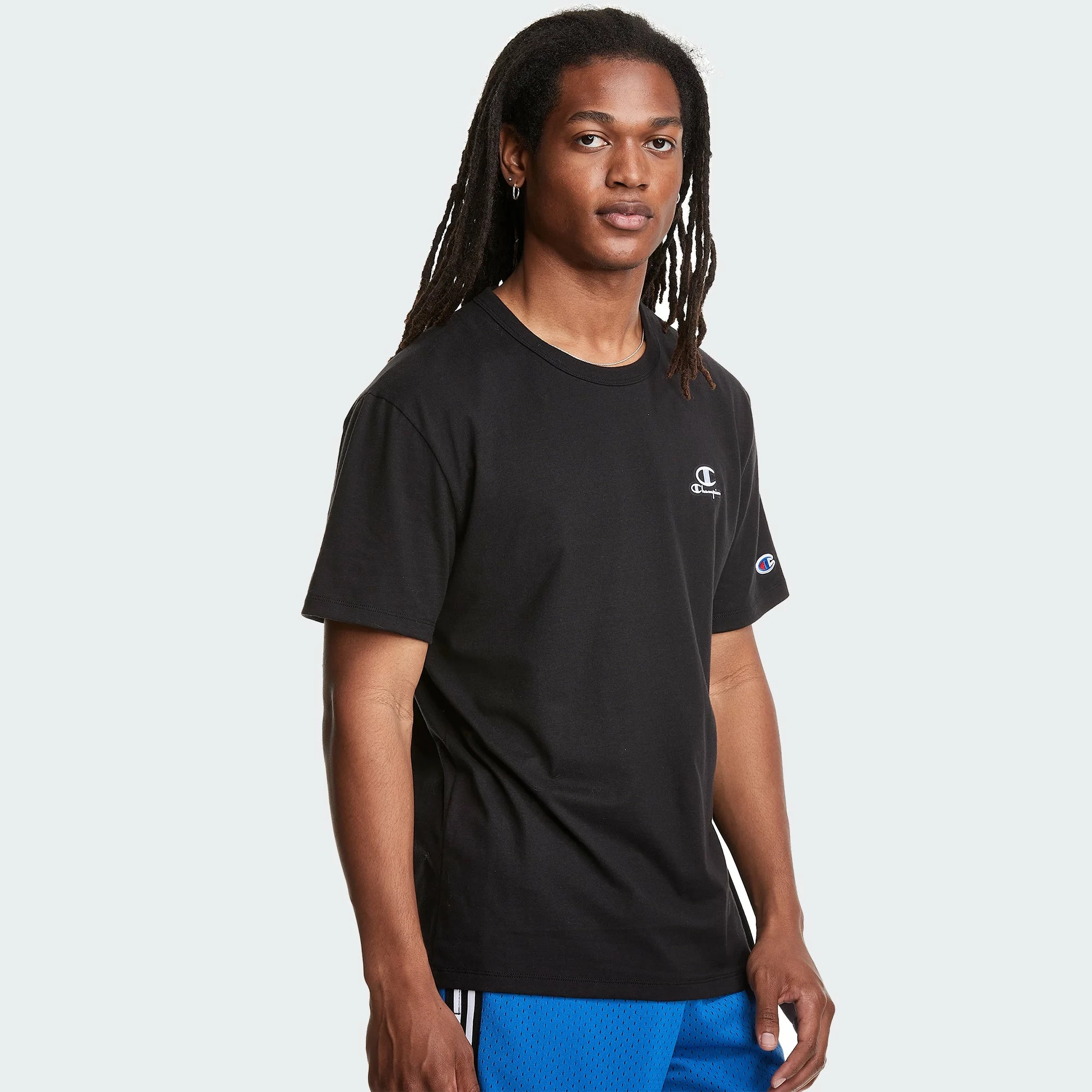 Men's Champion Lightweight Tee Black BLACK 3 Men's Champion Lightweight Tee Black BLACK - Image 3
