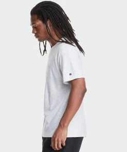 Men's Champion Lightweight Tee Grey GRAY -converse outlet shop Men s Champion LIGHTWEIGHT TEE C LOGO APPLIQUE Gray GT353551873778 01