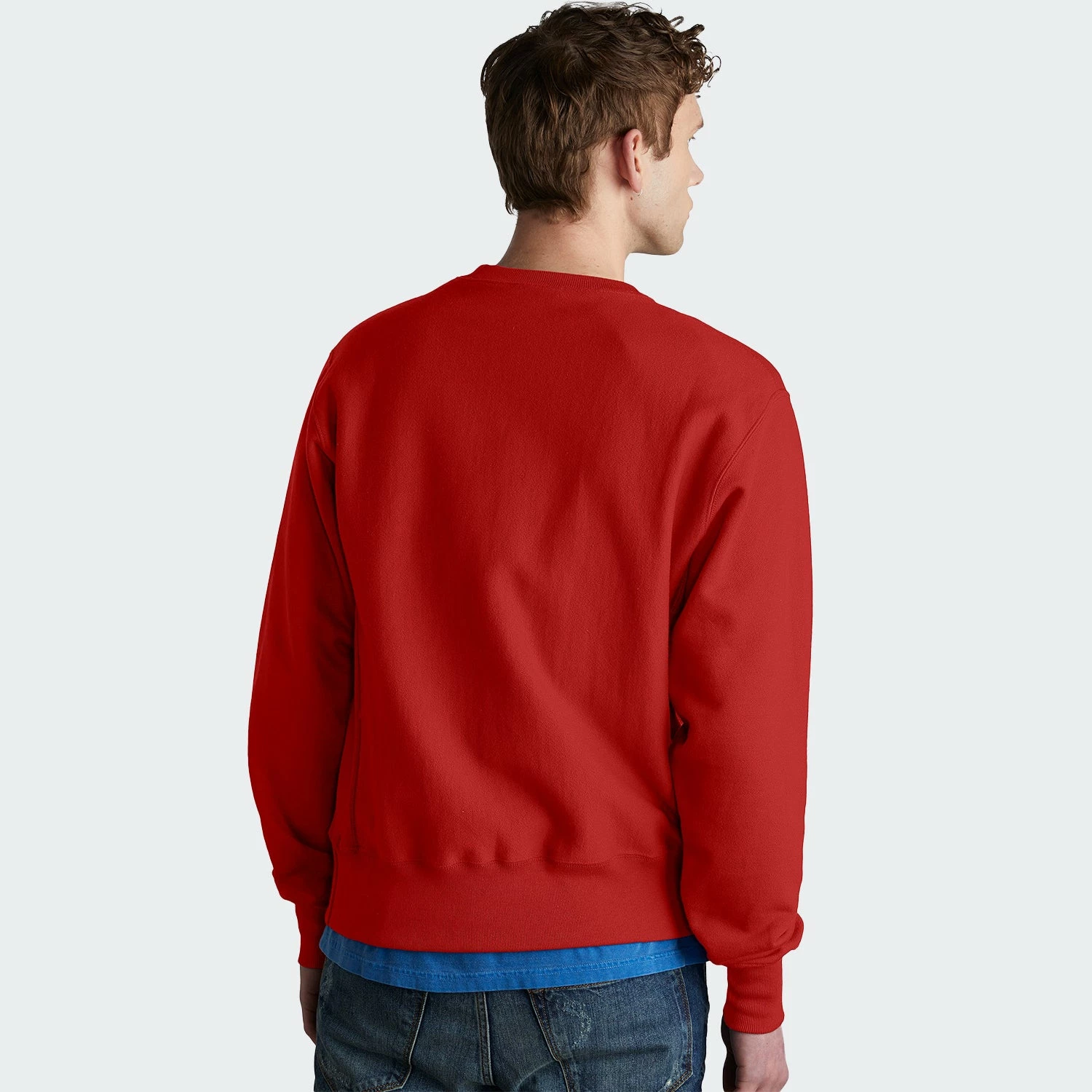 Men's Champion Life Reverse Weave Crew Team Red Scarlet RED 2 Men's Champion Life Reverse Weave Crew Team Red Scarlet RED - Image 2