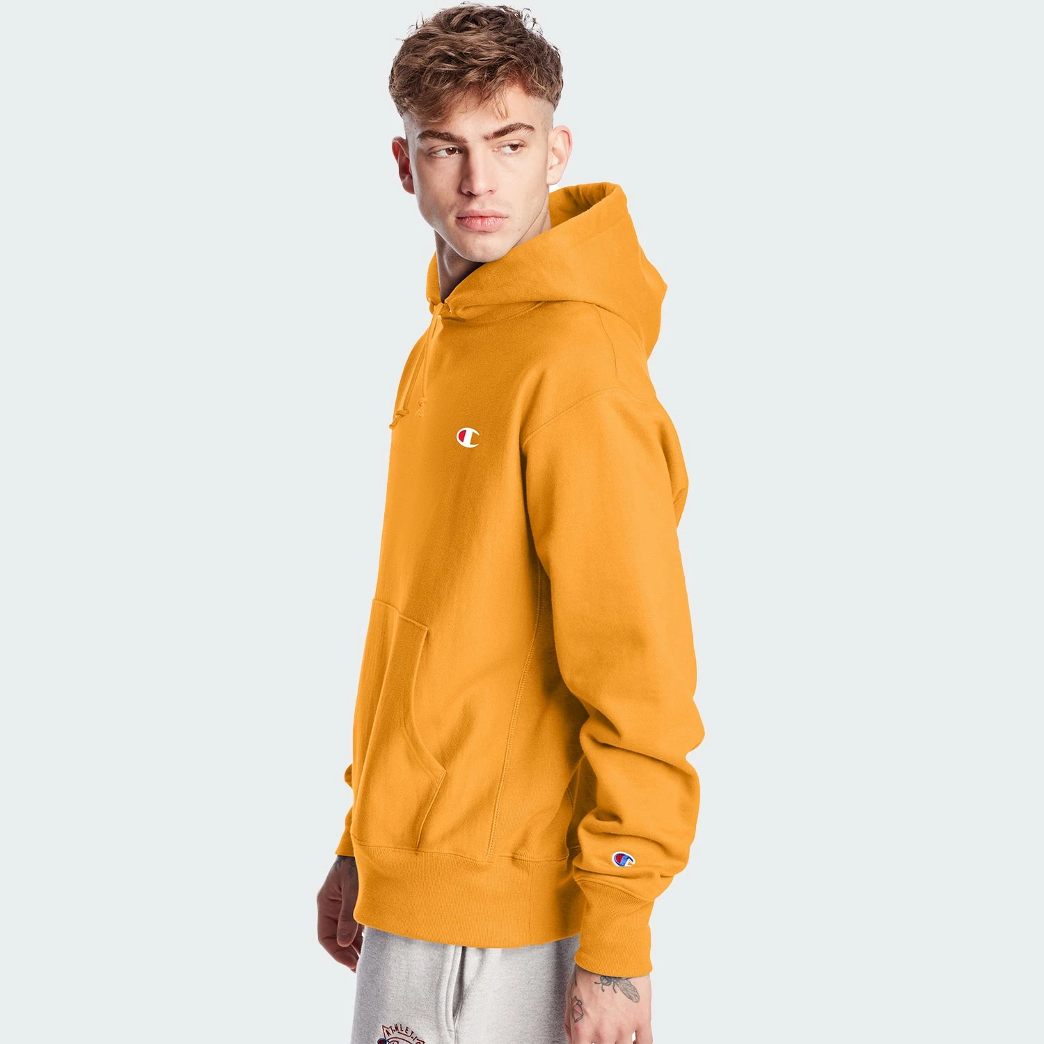 Men's Champion Life Reverse Weave Hoodie C Gold GOLD 2 Men's Champion Life Reverse Weave Hoodie C Gold GOLD - Image 2