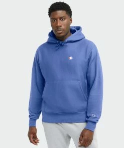 Men's Champion Life Reverse Weave Hoodie Deep Forte Blue GREEN