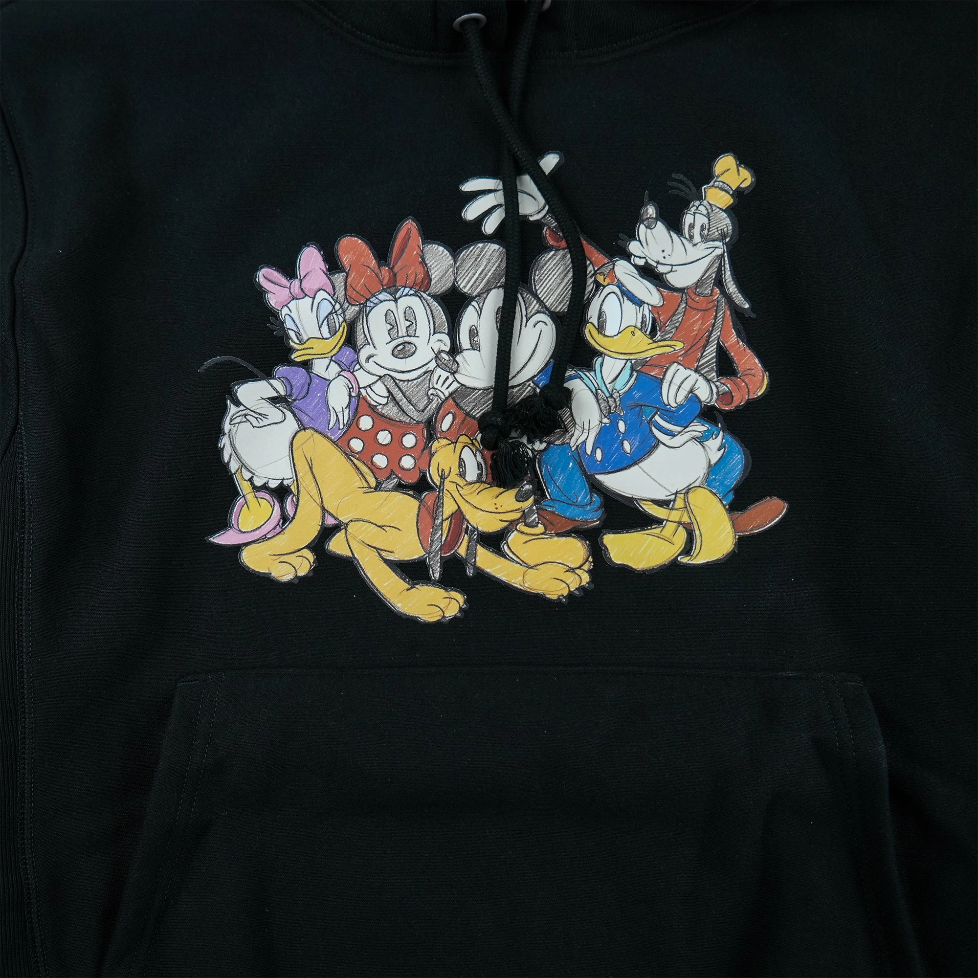 Men's Champion Reverse Weave Disney Friends Hoodie Black BLACK 2 Men's Champion Reverse Weave Disney Friends Hoodie Black BLACK - Image 2