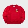 Men's Champion Reverse Weave Mickey Mouse Crew Sweatshirt Red RED