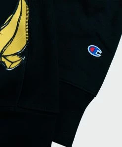 Men's Champion Reverse Weave Mickey & Minnie Crew Sweatshirt Black BLACK -converse outlet shop Men s Champion Reverse Weave Mickey Minnie Crew Sweatshirt Black S2973592164003 04