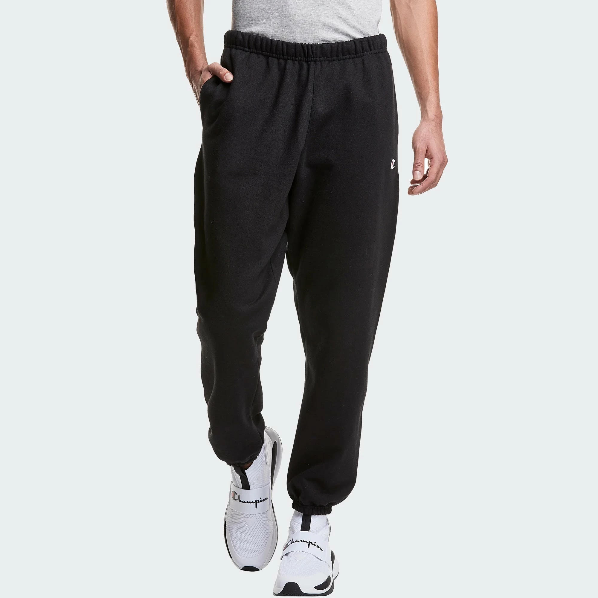 Men's Champion Reverse Weave Pants Black BEIGE 2 Men's Champion Reverse Weave Pants Black BEIGE - Image 2