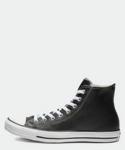 Unisex Converse Chuck Taylor All Star Leather Hi Shoes Black BLACK -converse outlet shop Unisex Chuck Taylor All Star Leather 132170C 03