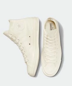 Unisex Converse Chuck 70 Tonal Leather Egret CREAM -converse outlet shop Unisex Converse Chuck 70 Tonal Leather Egret A00731C 03