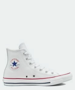 Unisex Converse Chuck Taylor All Star Leather Hi Shoes White WHITE