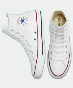 Unisex Converse Chuck Taylor All Star Leather Hi Shoes White WHITE -converse outlet shop Unisex Converse Chuck Taylor All Star Leather Hi Shoes White 132169C 04