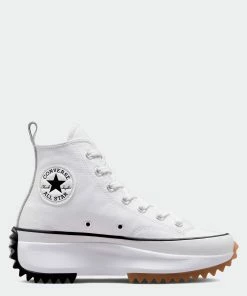 Unisex Converse Run Star Hike Platform Leather Shoes White WHITE