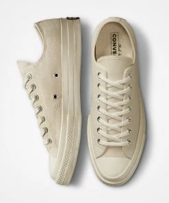 Unisex Converse Chuck 70 Classic Low Top Shoes Natural CREAM -converse outlet shop UnisexConverseChuck70ClassicLowTopShoesNatural162211C 3