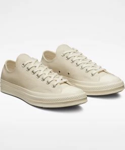 Unisex Converse Chuck 70 Classic Low Top Shoes Natural CREAM -converse outlet shop UnisexConverseChuck70ClassicLowTopShoesNatural162211C 4