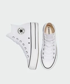 Women's Converse Canvas Platform Chuck Taylor All Star High Top Shoes White WHITE -converse outlet shop Women s Converse Canvas Platform Chuck Taylor All Star Shoes White 560846F 02