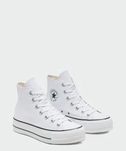 Women's Converse Canvas Platform Chuck Taylor All Star High Top Shoes White WHITE -converse outlet shop Women s Converse Canvas Platform Chuck Taylor All Star Shoes White 560846F 03