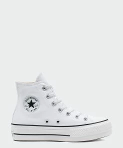 converse outlet shop 32 Women's Converse Canvas Platform Chuck Taylor All Star High Top Shoes White WHITE