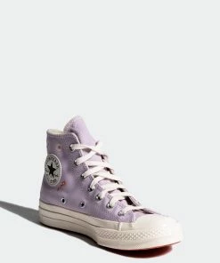 Women's Converse Chuck 70 Hi Things To Grow Shoes Pale Amethyst PURPLE -converse outlet shop Women s Converse Chuck 70 Hi Things To Grow Shoes Pale Amethyst A01584C 02