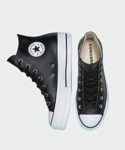 Women's Converse Clean Leather Platform Chuck Taylor All Star Shoes Black BLACK -converse outlet shop Women s Converse Clean Leather Platform Chuck Taylor All Star Shoes Black 561675C 04