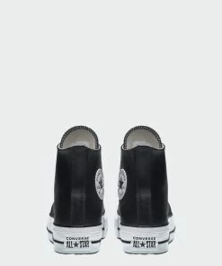 Women's Converse Clean Leather Platform Chuck Taylor All Star Shoes Black BLACK -converse outlet shop Women s Converse Clean Leather Platform Chuck Taylor All Star Shoes Black 561675C 05