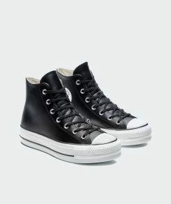 Women's Converse Clean Leather Platform Chuck Taylor All Star Shoes Black BLACK -converse outlet shop Women s Converse Clean Leather Platform Chuck Taylor All Star Shoes Black 561675C 06