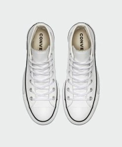 Women's Converse Clean Leather Platform Chuck Taylor All Star Shoes White WHITE -converse outlet shop Women s Converse Clean Leather Platform Chuck Taylor All Star Shoes White 561676C 02