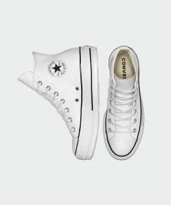 Women's Converse Clean Leather Platform Chuck Taylor All Star Shoes White WHITE -converse outlet shop Women s Converse Clean Leather Platform Chuck Taylor All Star Shoes White 561676C 03