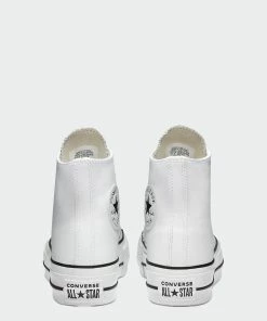 Women's Converse Clean Leather Platform Chuck Taylor All Star Shoes White WHITE -converse outlet shop Women s Converse Clean Leather Platform Chuck Taylor All Star Shoes White 561676C 08