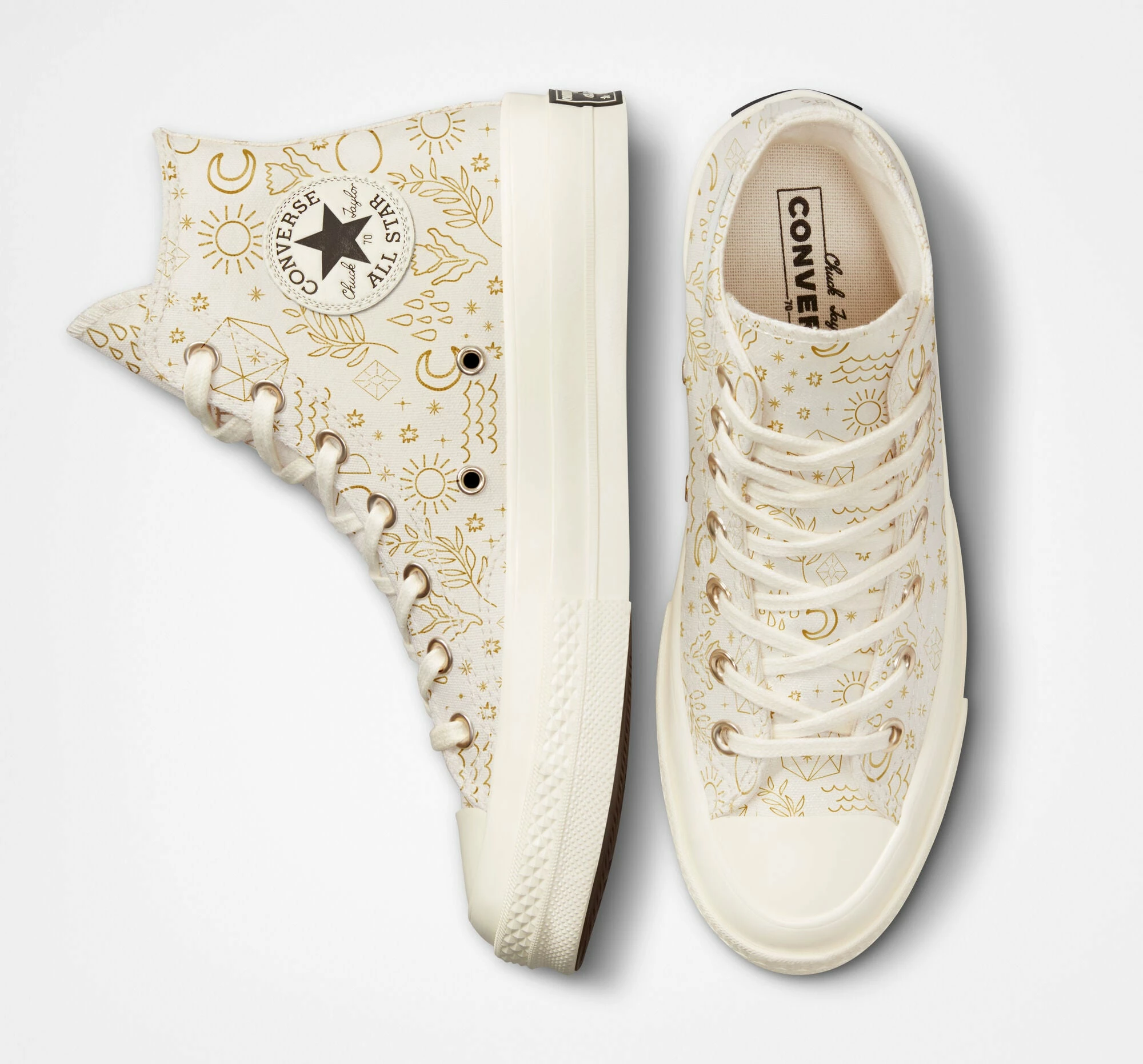 Women's Converse Chuck 70 Golden Elements Shoes GOLD 4 Women's Converse Chuck 70 Golden Elements Shoes GOLD - Image 4